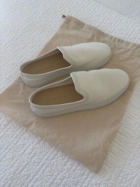 NEW Jenni Kayne Cream Leather Slip-On Sneakers size 40